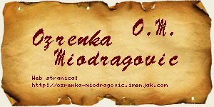 Ozrenka Miodragović vizit kartica